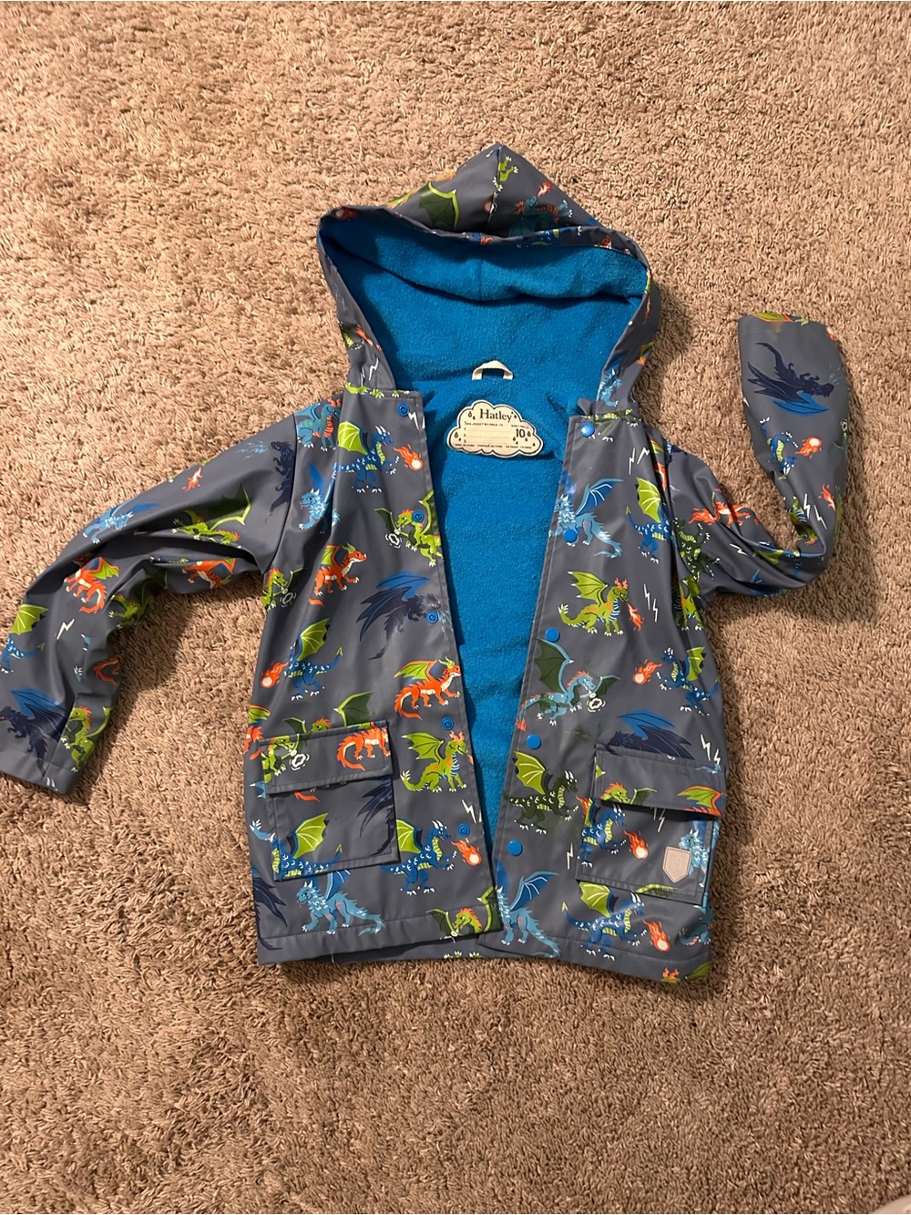 Hatley boys rain jacket size 10